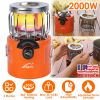 2000W 2 In 1 Camping Stove Tent Heater Outdoor Gas Stove Portable Backpacking Stove with 3 Modes 360Â° Radiant Heating for Camping Hiking Picnic BBQ