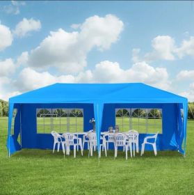 Large 10' x 20' Gazebo Canopy  with 4 Removable Window Side Walls,outdoor events - Blue