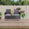 Outdoor Loveseat, 2 Seat Loveseat with Cushions and Built-in Coffee Table
