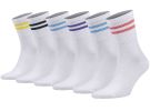 Athletic Tennis Crew Socks for Women with Stripes 6 Pairs Shoe Size 5 to 10