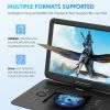17.9" Portable DVD Player with 15.6" HD Swivel Screen, Support Multiple DVD CD Formats/USB/SD Card/Sync TV, 6 Hours Rechargeable Battery, Car Charger