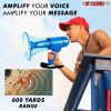 5Core Megaphone Speaker Waterproof 50W Bull Horn Battery Power Cheer Megafono 800 Yards Range Loudspeaker W LED Light Siren Ergonomic Handle for Coach