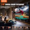 VEVOR Projector Screen Fixed Frame 110inch Diagonal 16:9 4K HD Movie Projector Screen with Aluminum Frame Projector Screen Wall Mounted for Home Theat