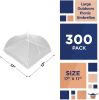 Collapsible Mesh Food Covers for Outdoors 300 pcs, 17 x 17 White Food Umbrella Mesh Cover with Stainless Steel Framework, Washable Camping Food Tent