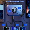 125W 5 In 1 Fast Charge Car Charger QC PD USB Type C LT 5 Port Car Cigarette Lighter with 4FT Coiled Cable Voltage Monitor Fit For IOS Phone IPad Sams