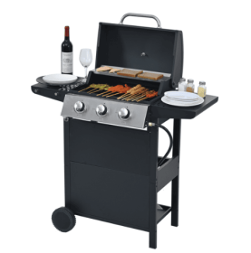 Propane Gas Barbecue, Patio Garden Barbecue (Color: Black)
