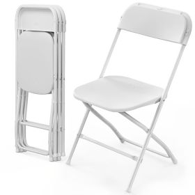 6PCS Plastic Outdoor Folding Chair with 330 lbs Weight Capacity Comfortable Activity Chair - Lightweight Folding Chair for Indoor and Outdoor Dining P (Color: White)