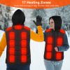 Winter Heated Vest For Men and Women with Detachable Hood 3 Heating Levels 7.4VDC 5V/2A USB Input Unisex Winter Hooded Heated Vest Machine Washable fo