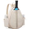 Pickleball Sling Bag for Men Women Waterproof Badminton Tennis Backpack with Wet Pocket Hidden Fence Hook Machine Washable