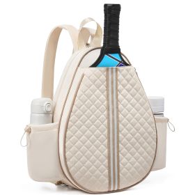 Pickleball Sling Bag for Men Women Waterproof Badminton Tennis Backpack with Wet Pocket Hidden Fence Hook Machine Washable (Option: PickleballBagBeige)
